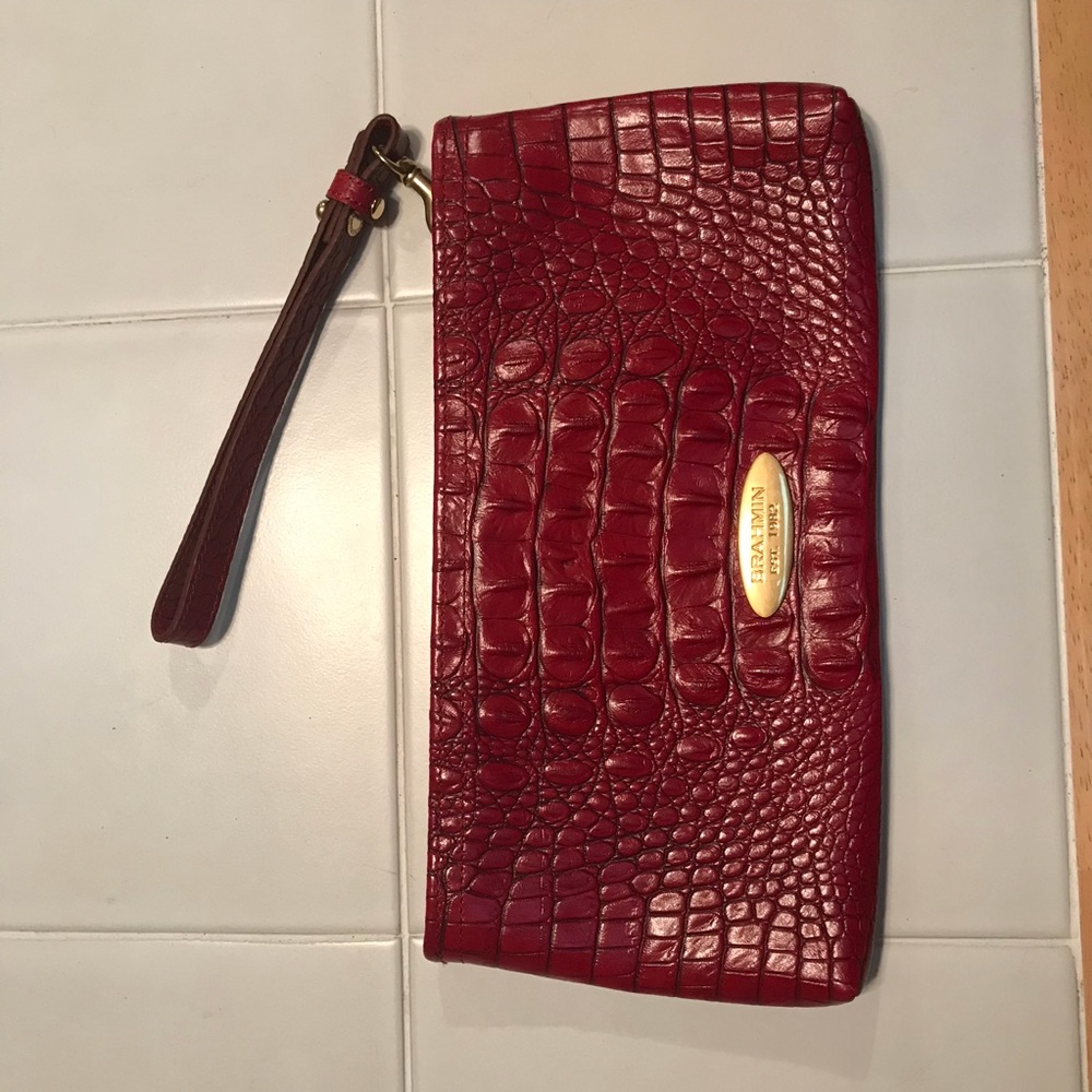 Authentic Brahmin red clutch